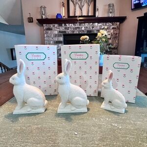 Vintage Dept 56 Snowbunnies 1992 Easter Rabbit Figurines Set of 3 with Boxes
